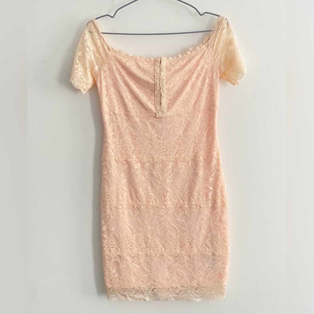 Peach / Cream Lace Dress by Guess Size Small